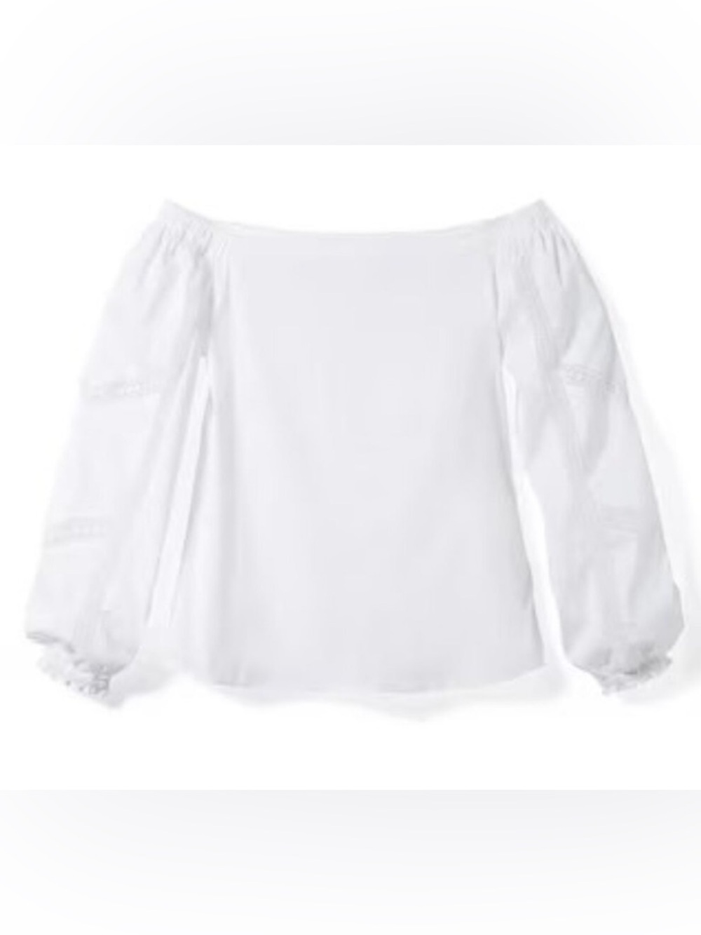 White House Black Market Off-the-Shoulder Lace Inset Top. - Picture 7 of 8